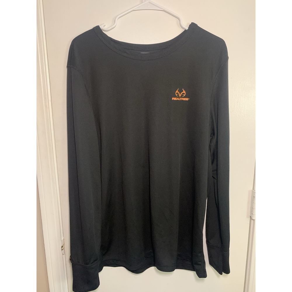 Realtree Men's Large Black Long Sleeve Active Wear Shirt